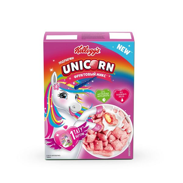 Келлогг’с Юникорн Подушечки 200г с начинкой со вкусом «Фруктовый микс»