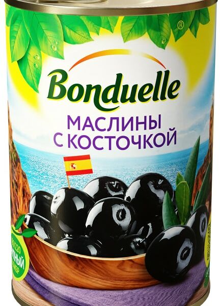 Маслины Bonduelle с косточкой
