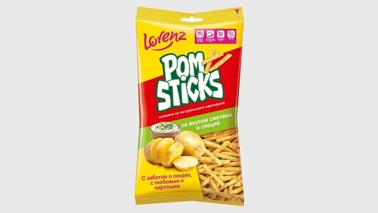 Чипсы картофельные Pomsticks соломкой со вкусом сметаны и специй 100 г