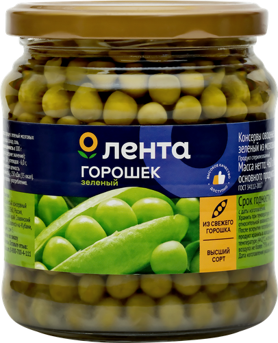 

Горошек зеленый ЛЕНТА, 460г