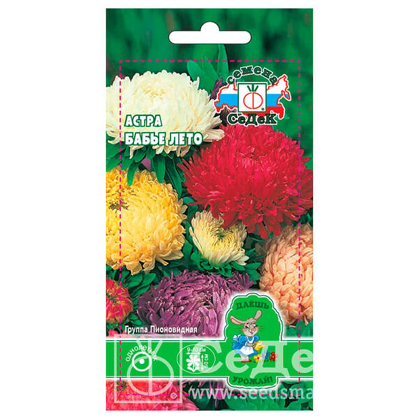 Цветы астра бабье лето пионовидная смесь 0.2 г даёшь урожай