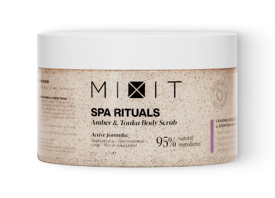 

Скраб для тела MIXIT Spa Rituals сахарно-солевой с ароматом амбры и бобов тонка, 300г
