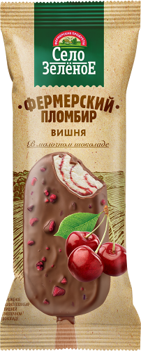 Мороженое Село Зеленое эскимо с вишней в молочном шоколаде 80г
