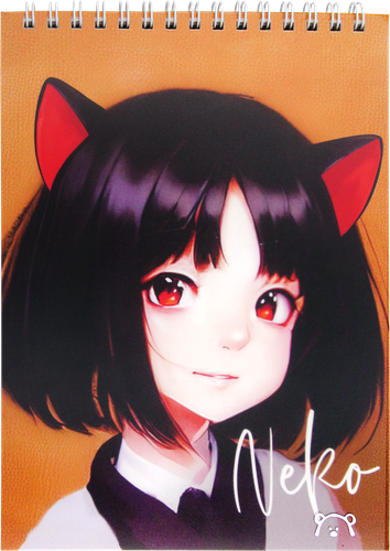 

Блокнот MESHU Neko, А5, 60 листов, на гребне, пластиковая обложка
