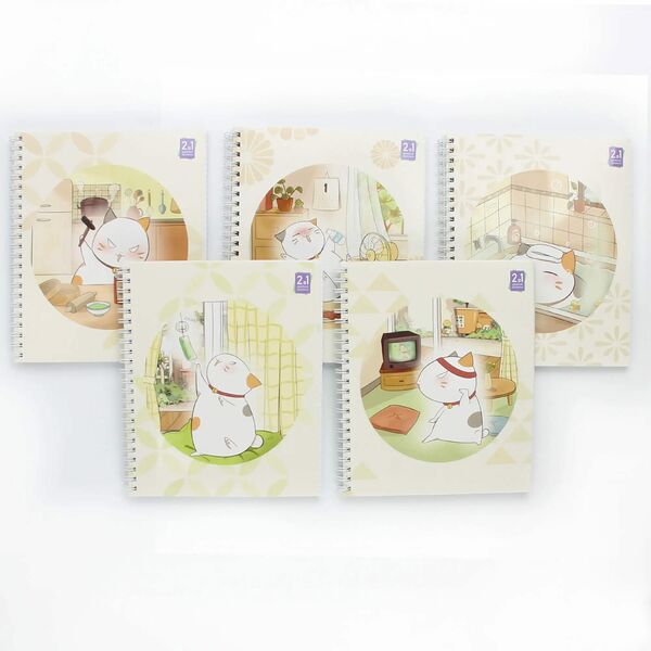 Тетрадь Listoff Японский котик A5 клетка, 96 л в ассортименте