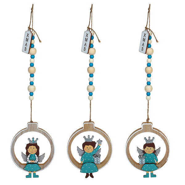 Сноу бум сувенир подвеска 11x49 см, дерево, 3 дизайна, арт м6 в ассортименте