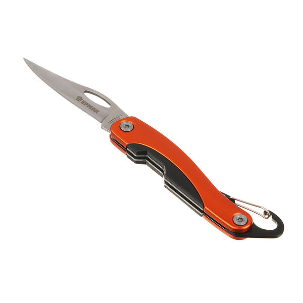 Ермак нож перочинный на карабине, 18,5 см, 2cr13, abs пластик, алюминий