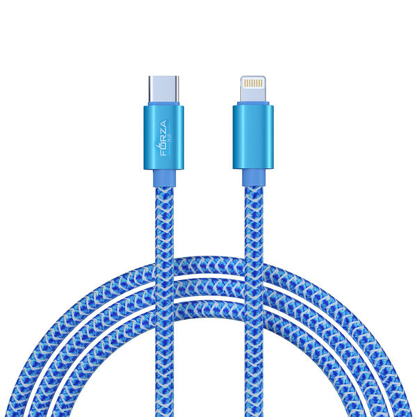Кабель для зарядки Forza Волна type-c - ip 1 м 2.4а быстрая зарядка 22w синий