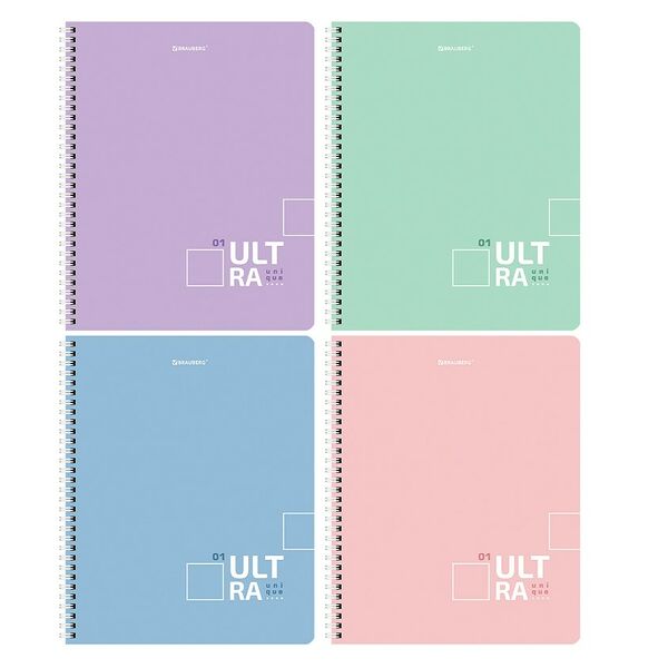 Тетрадь BRAUBERG Пастельная, А5, 120 листов, на гребне, в клетку, Арт. 404445, в ассортименте