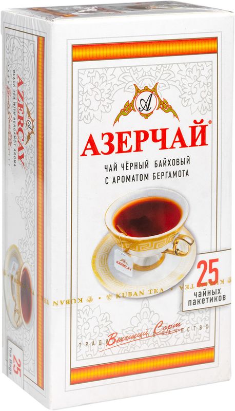 

Чай чёрный Азерчай с ароматом Бергамота в пакетиках 25 пакетиков x 2 г