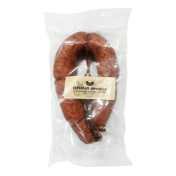Колбаса Сербская зимница Деревенская с чесноком полукопченая, вес