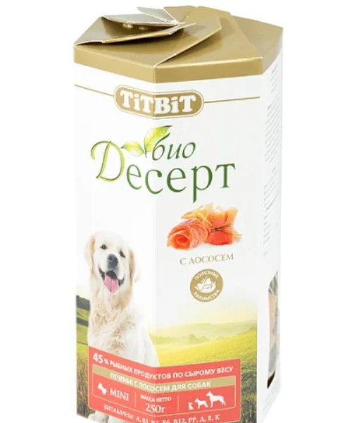 Печенье для собак TiTBiT Био-Десерт с лососем мини 