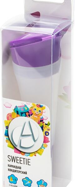 Карандаш кондитерский Apollo Sweetie с тремя насадками фиолетовый