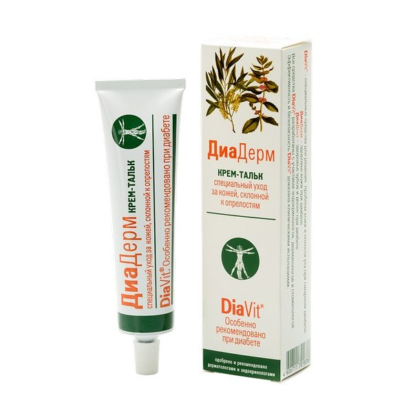 Крем-тальк для тела DiaVit ДиаДерм для кожи склонной к опрелостям 75 мл