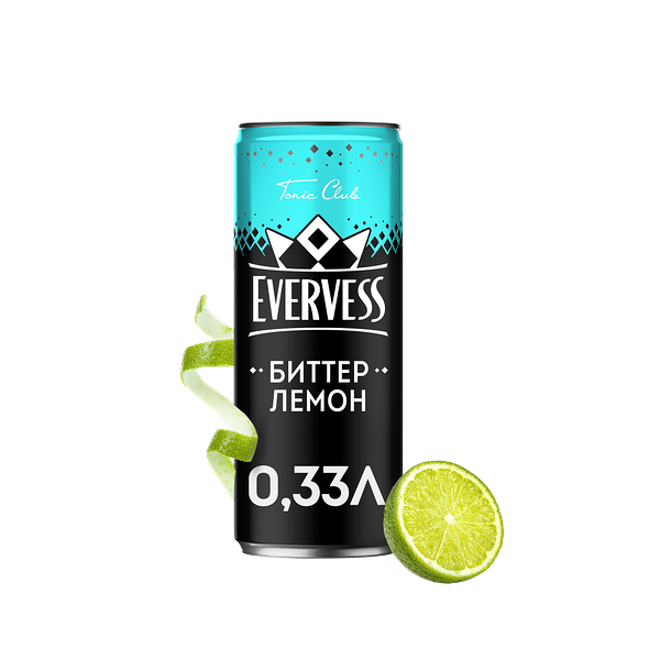 Газированный напиток Evervess Биттер Лемон 0.33 л