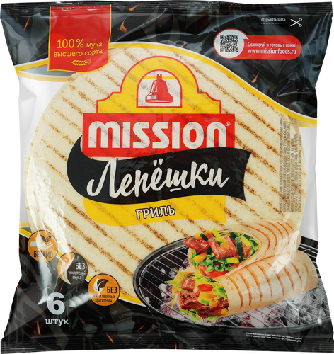 

Лепешки Mission Тортильи пшеничные оригинальные гриль 250 г