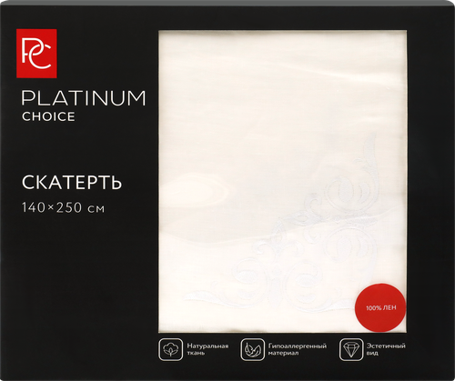 

Скатерть Platinum choice 140 х 250 см с вышивкой арт. ТС-L-1425