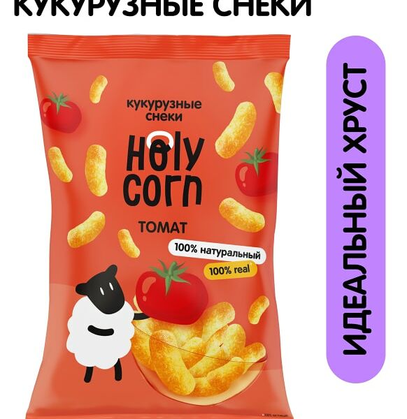 Снеки кукурузные Holy Corn Томат 50г