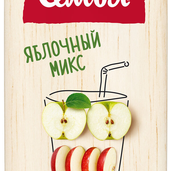 Напиток сокосодержащий Моя Семья Яблочный микс 1.93 л