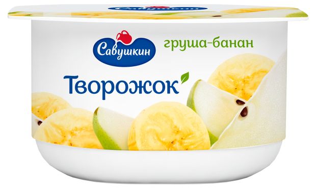 

Паста творожная Савушкин груша-банан 3.5% бзмж 120 г