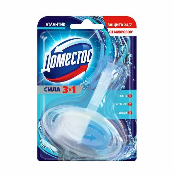 Блок для унитаза Domestos 3 в 1 Атлантик гигиенический