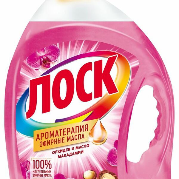 Гель для стирки Лоск Ароматерапия Орхидея и Масло Макадамии для цветного и белого белья, 2.19 л, 30 стирок