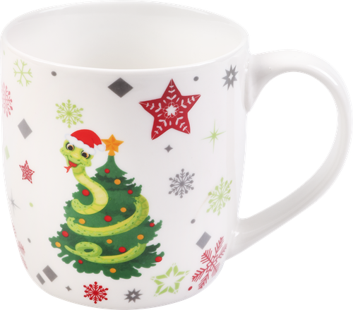 

Кружка Homeclub Змейка с брелоком 350мл, фарфор, в ассортименте