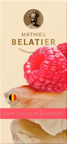 Шоколад белый Mathieu Belatier с малиновой крошкой 100 г