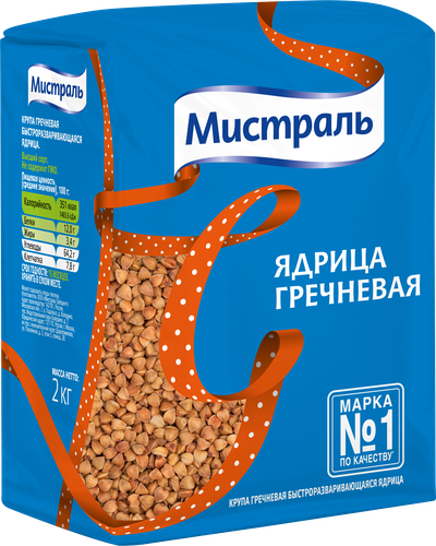 

Крупа гречневая Мистраль ядрица 2 кг