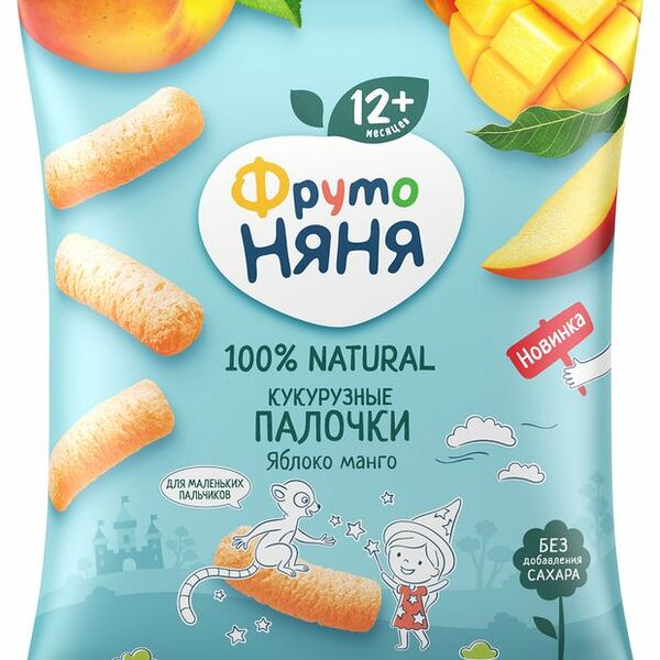 Кукурузные палочки ФрутоНяня яблоко манго с 12 месяцев, 20 г