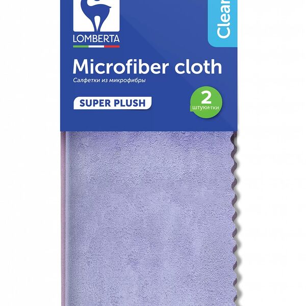 Салфетка для уборки Lomberta Super Plush универсальная микрофибра 2 шт. цвет в ассортименте
