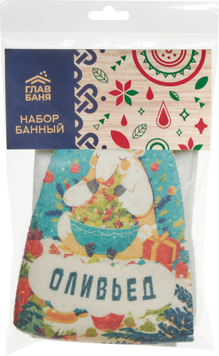 

Набор для бани и сауны ГлавБаня Новогодний шапка и коврик в ассортименте