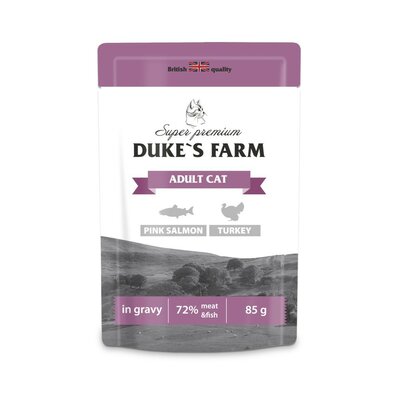 Корм для кошек Duke's Farm горбуша, индейка пауч 85 г
