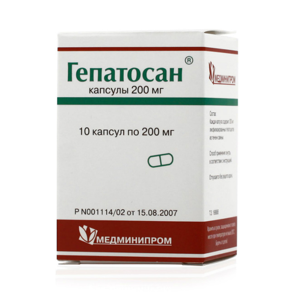 Гепатосан капсулы 200 мг 10 шт 