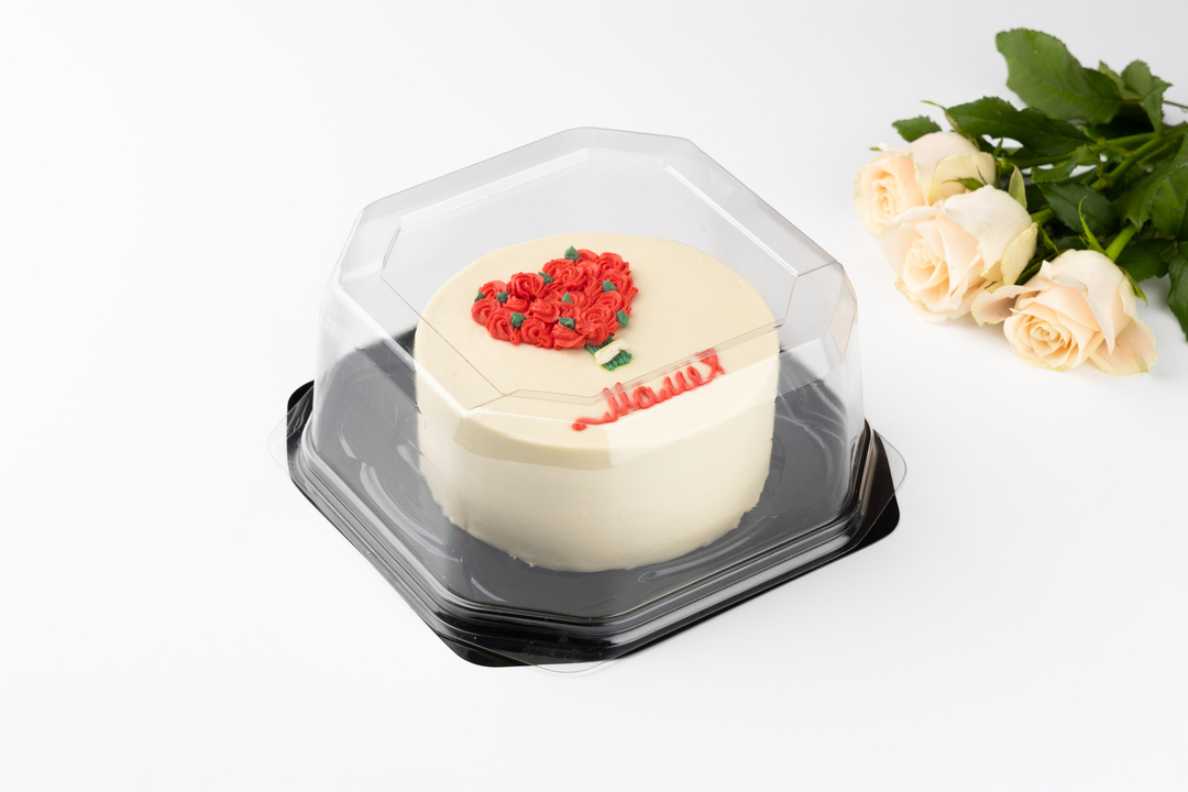 

Торт ВкусВилл "Цветочное сердце" бисквитный с безе и карамелью 500 г