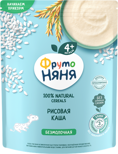 

Каша ФрутоНяня рисовая безмолочная с 4 месяцев 200 г