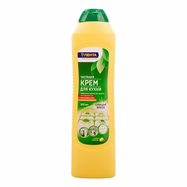 Крем для чистки плит и кухни ЛЕНТА Лимон, 500 мл