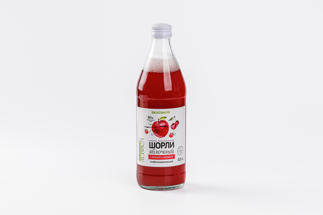 

Напиток ВкусВилл Шорли яблочный с вишней и малиной 500 мл