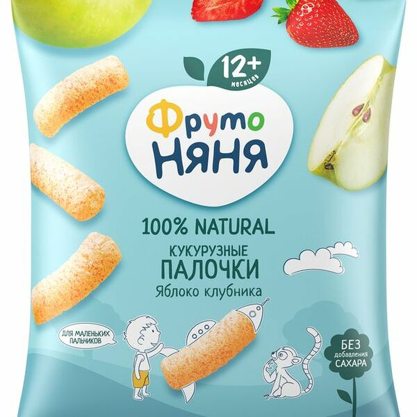 Палочки кукурузные ФрутоНяня яблоко-клубника 20 г