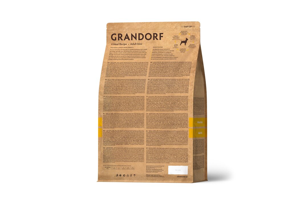 

Корм для собак Grandorf для мелких пород четыре мяса 3 кг