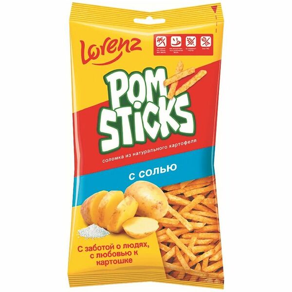 Чипсы картофельные Lorenz Pomsticks соломка с солью 100 г