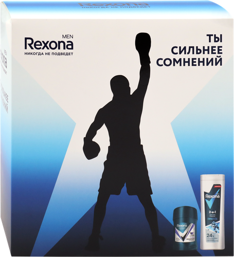 

Набор подарочный Рексона Men Active Power: гель для тела и волос 180 мл, антиперспирант 50 мл