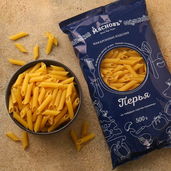 Макаронные изделия Перья Мясновъ Буфет 500 г