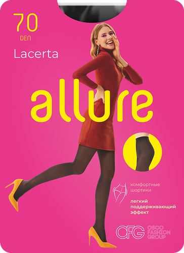 Колготки женские Allure Lacerta 70 den nero черные р. 5