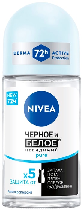 

Антиперспирант роликовый Nivea Черное и Белое Невидимый Pure 50 мл