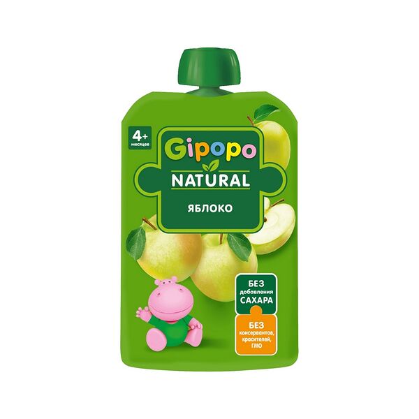 Пюре фруктовое Gipopo Наливное яблочко 90г пауч ДП