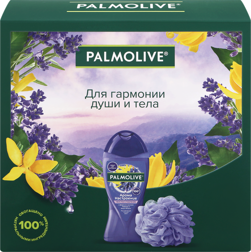 

Подарочный набор Palmolive Арома настроение Твое расслабление, Гель для душа 250 мл + мочалка