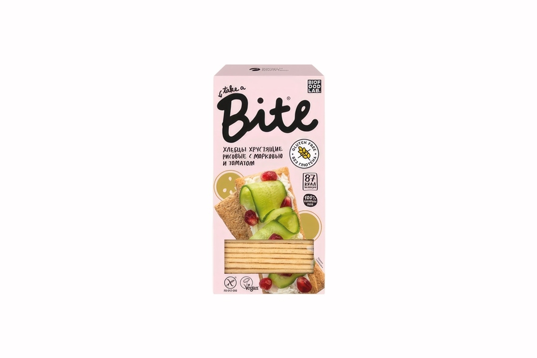 

Хлебцы хрустящие рисовые Take a Bite с морковью и томатом 150 г