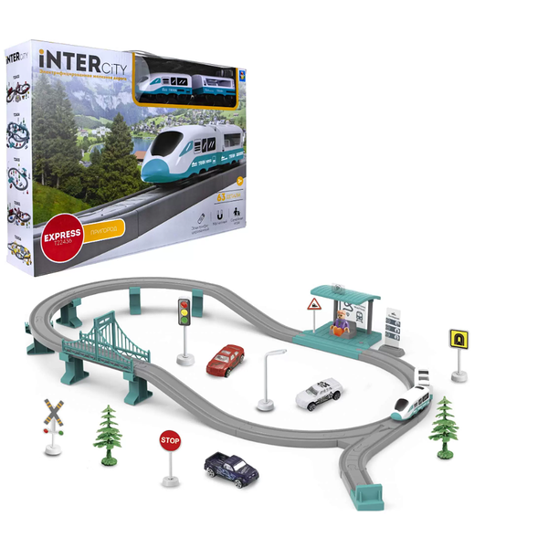 Железнодорожный набор 1toy InterCity Express Пригород 63 детали свет звук