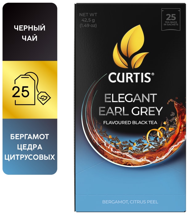 

Чай черный Curtis Premium Tea Collection Elegant Earl Grey With Bergamot Flavour 25 шт. х 1.7 г
